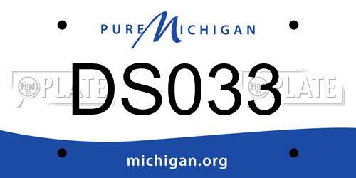 DS033 Michigan License Plate