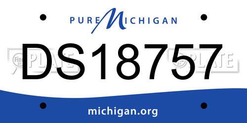 DS18757 Michigan License Plate