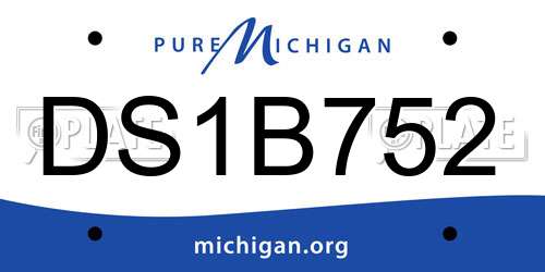 DS1B752 Michigan License Plate