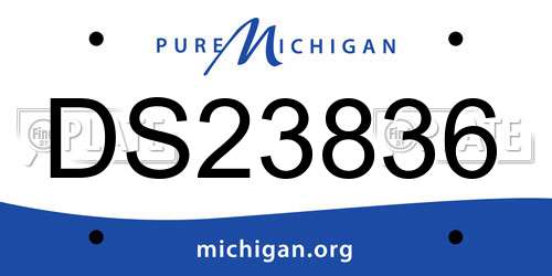 DS23836 Michigan License Plate