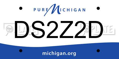 DS2Z2D Michigan License Plate