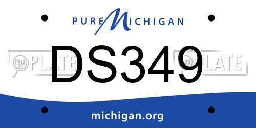 DS349 Michigan License Plate