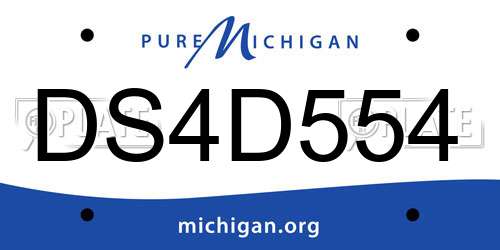 DS4D554 Michigan License Plate