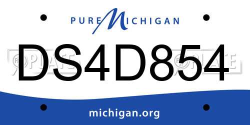 DS4D854 Michigan License Plate