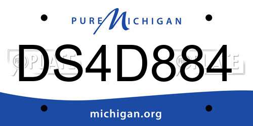 DS4D884 Michigan License Plate