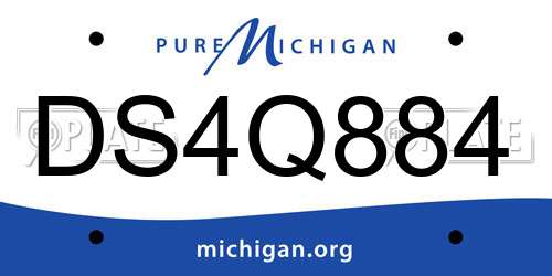 DS4Q884 Michigan License Plate