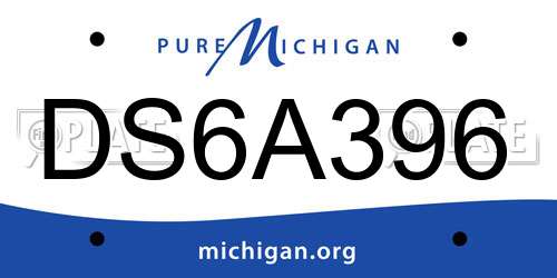 DS6A396 Michigan License Plate