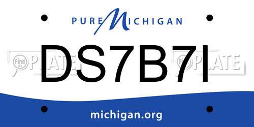 DS7B7I Michigan License Plate