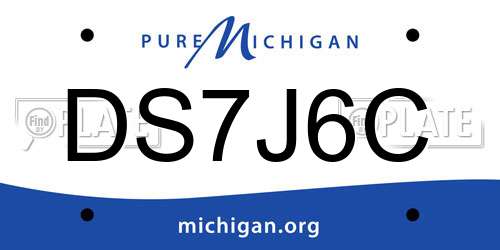 DS7J6C Michigan License Plate