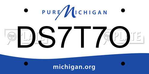 DS7T7O Michigan License Plate