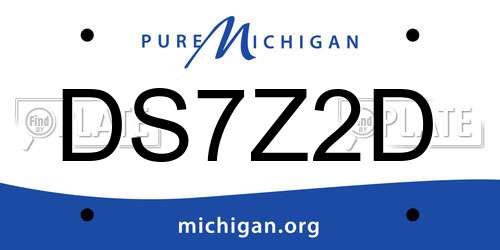 DS7Z2D Michigan License Plate