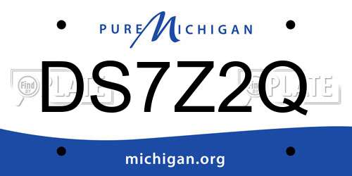 DS7Z2Q Michigan License Plate