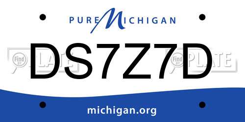 DS7Z7D Michigan License Plate