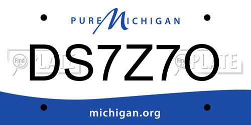 DS7Z7O Michigan License Plate
