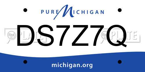 DS7Z7Q Michigan License Plate