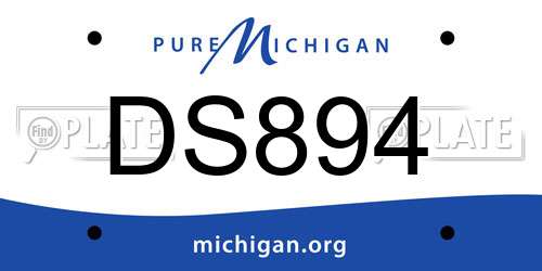 DS894 Michigan License Plate