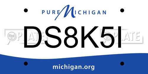 DS8K5I Michigan License Plate
