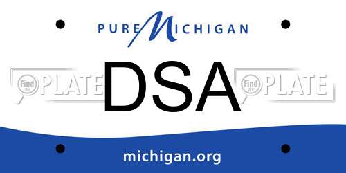 DSA Michigan License Plate