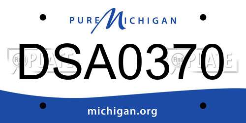 DSA0370 Michigan License Plate