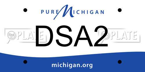 DSA2 Michigan License Plate