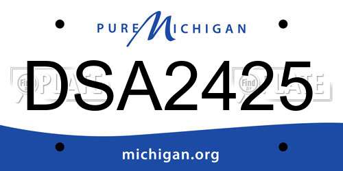 DSA2425 Michigan License Plate