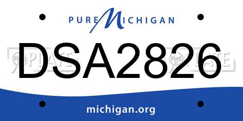 DSA2826 Michigan License Plate
