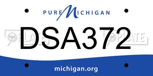 DSA372 Michigan License Plate