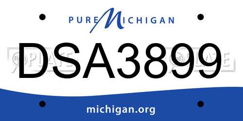 DSA3899 Michigan License Plate