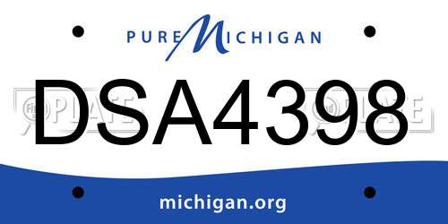 DSA4398 Michigan License Plate