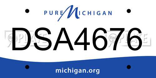 DSA4676 Michigan License Plate