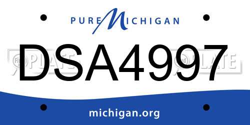 DSA4997 Michigan License Plate
