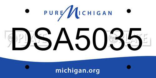 DSA5035 Michigan License Plate