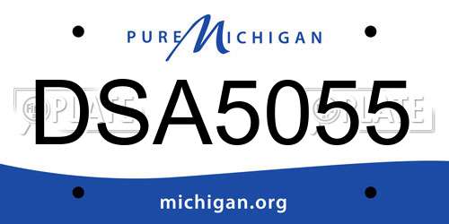 DSA5055 Michigan License Plate
