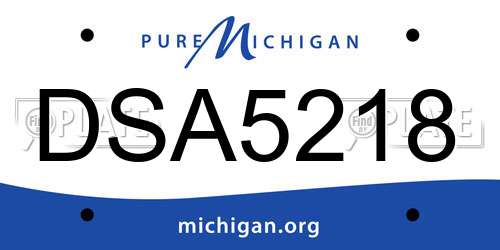 DSA5218 Michigan License Plate