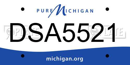 DSA5521 Michigan License Plate