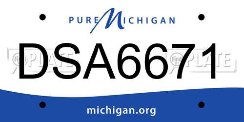 DSA6671 Michigan License Plate