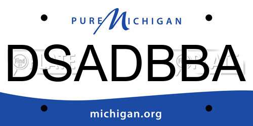 DSADBBA Michigan License Plate