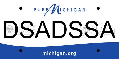 DSADSSA Michigan License Plate