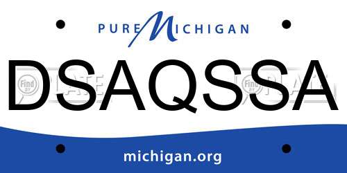 DSAQSSA Michigan License Plate