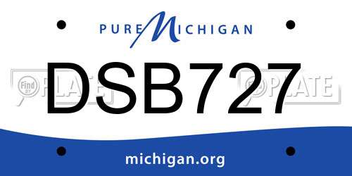 DSB727 Michigan License Plate