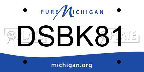 DSBK81 Michigan License Plate