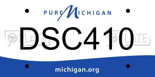DSC410 Michigan License Plate