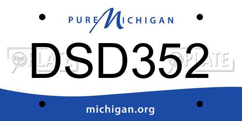 DSD352 Michigan License Plate