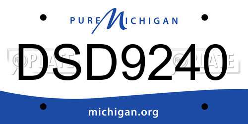 DSD9240 Michigan License Plate