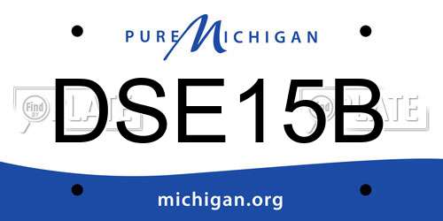 DSE15B Michigan License Plate
