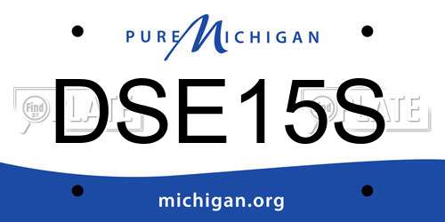DSE15S Michigan License Plate
