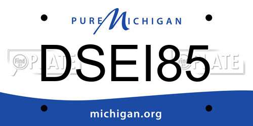DSEI85 Michigan License Plate