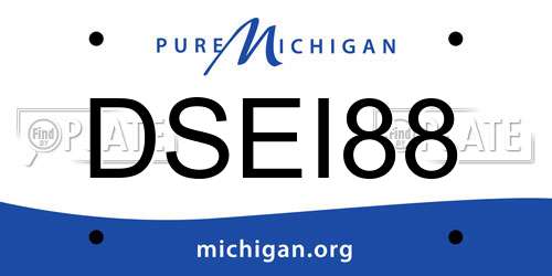 DSEI88 Michigan License Plate