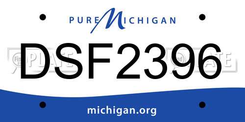 DSF2396 Michigan License Plate