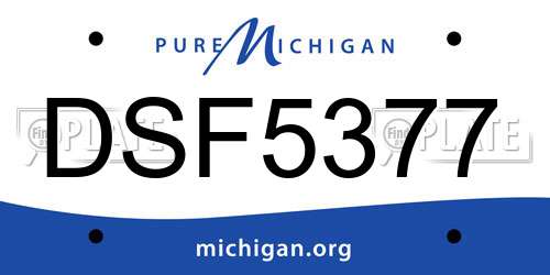 DSF5377 Michigan License Plate
